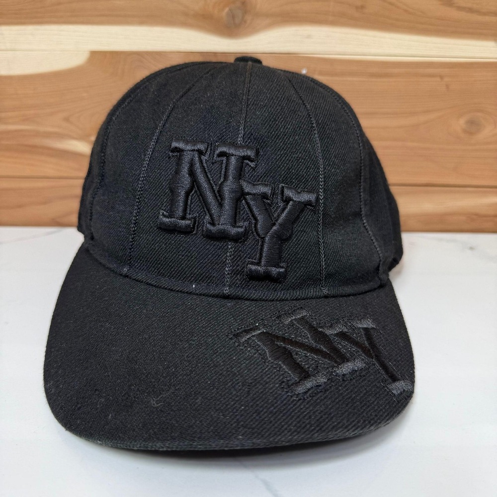 Kethos NY New York Slideback Men's Hat Black Adjustable Solid Size Large‎